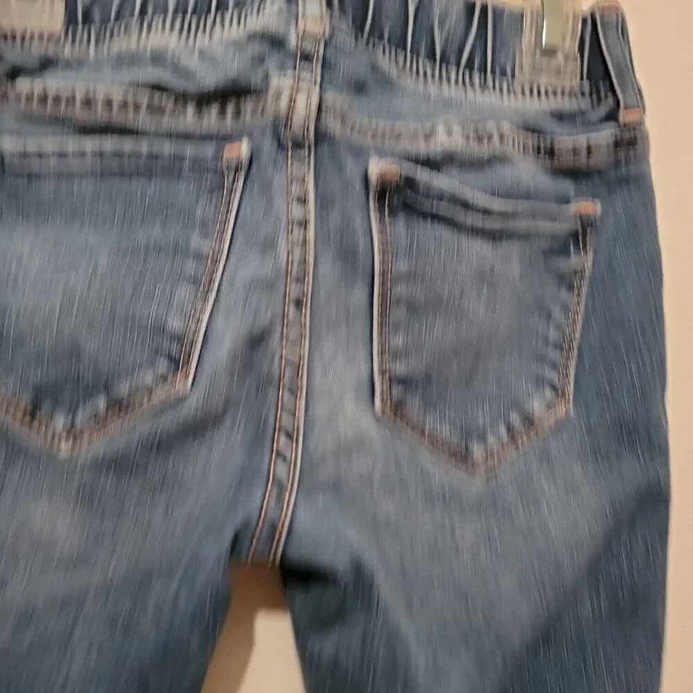 Gap Girls Blue Stretch Pockets Elastic Waist Denim Pull On Jeggings Size 10